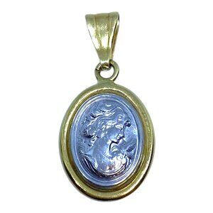 SOLD 18K Gold and Platinum Cameo Pendant